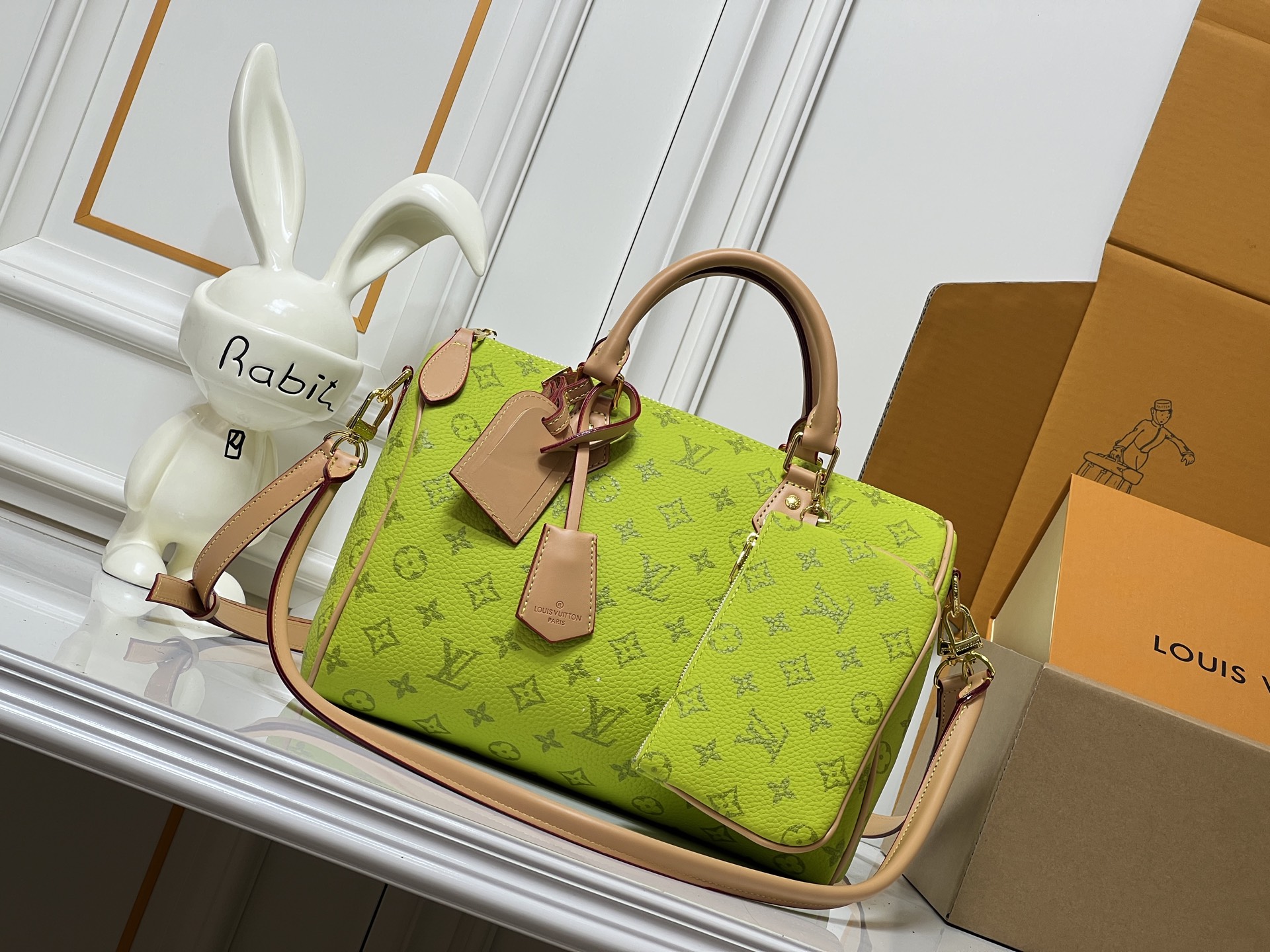Louis Vuitton LV Classic Handbag Premium Canvas Model M24457 Top Handle Elegant Look Limited Edition
